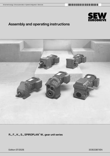 Cover of R, F, K, S & SPIROPLAN W · Assembly & Operating Instructions