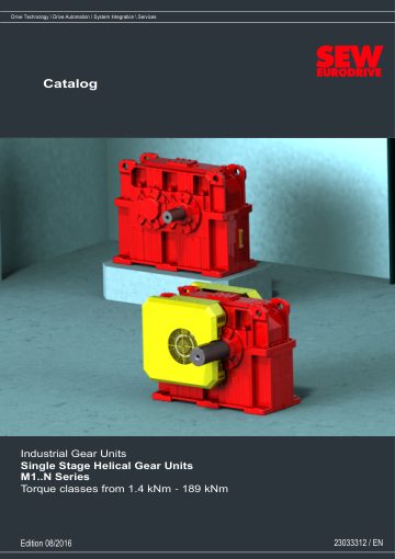 Cover of M1..N · Single-stage Helical Industrial Gear Units