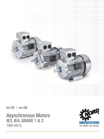 Cover of IE3 / IE4 Asynchronous Motors · TI60-0014